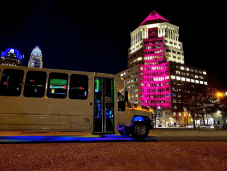 MAXIMUS 40 passenger party bus rental in Charlotte NC