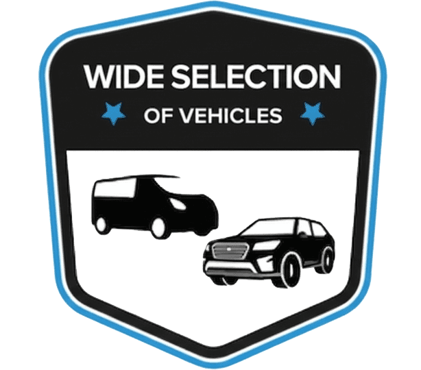 Wide selection of vehicles badge